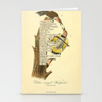 Bird Divinations: Golden-Winged Woodpecker (about: almanacofbirds.org) Stationery Card Gallery Image 2
