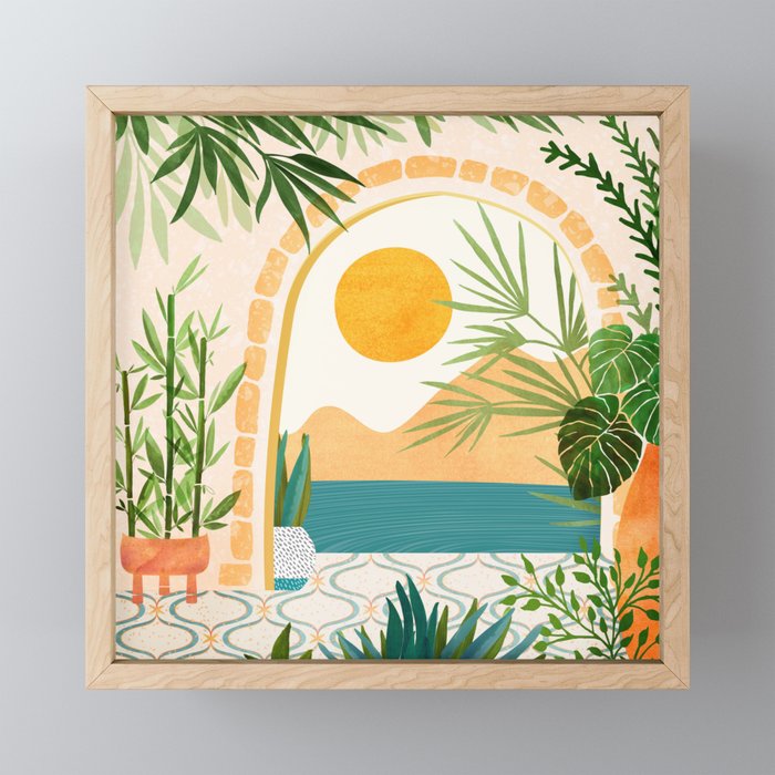 Villa View Tropical Landscape / Villa Series Mini Art Print Gallery Image 1