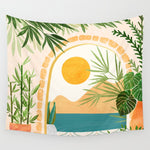 Villa View Tropical Landscape / Villa Series Wall Tapestry Gallery Image 1
