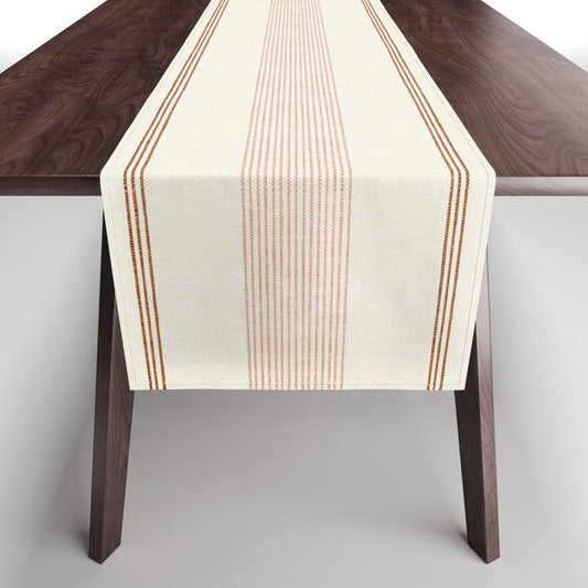 ivy stripes - cream, rust and terracotta Table Runner Gallery Image 1