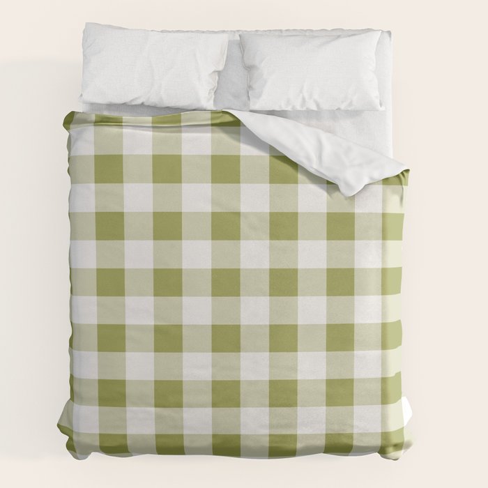 Gingham Large Green White Duvet Cover Gallery Image 7