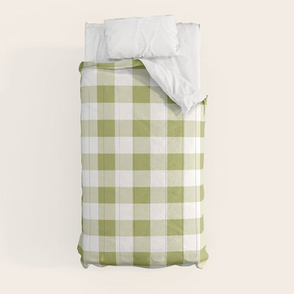 Gingham Large Green White Comforter Gallery Image 4