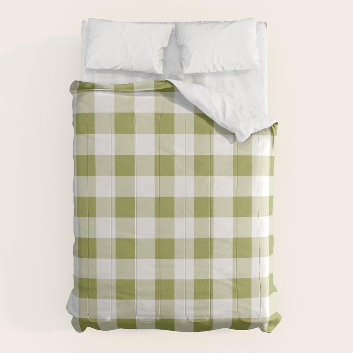 Gingham Large Green White Comforter Gallery Image 6