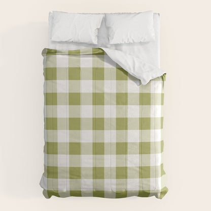 Gingham Large Green White Comforter Gallery Image 6