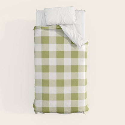 Gingham Large Green White Duvet Cover Gallery Image 9
