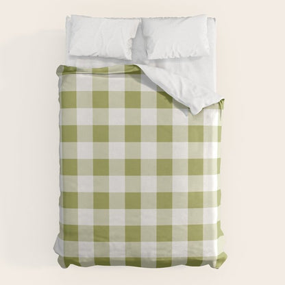 Gingham Large Green White Duvet Cover Gallery Image 1