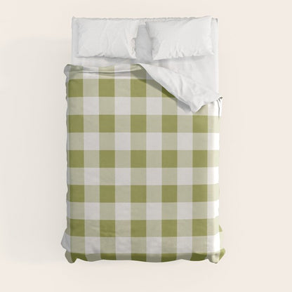 Gingham Large Green White Duvet Cover Gallery Image 8
