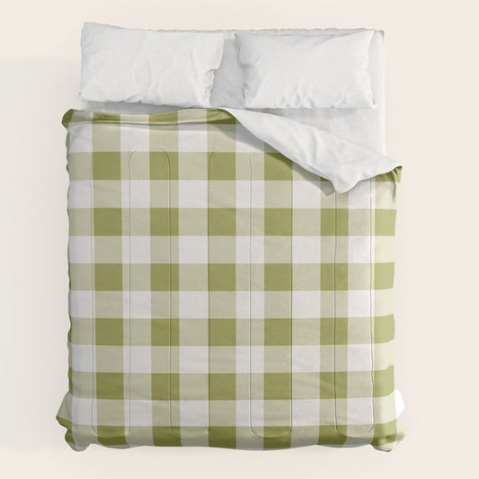 Gingham Large Green White Comforter Gallery Image 2