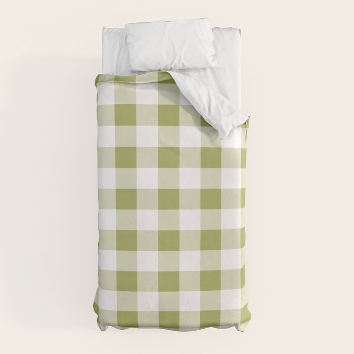 Gingham Large Green White Duvet Cover Gallery Image 5