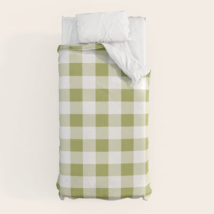 Gingham Large Green White Duvet Cover Gallery Image 10