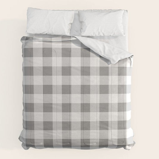 Gingham Large Gray White Comforter Gallery Image 2