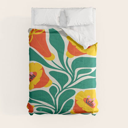 Orioles & Golden Poppy: Les Fleurs | Flower Market 04 | Spring Summer 23 Comforter Gallery Image 8