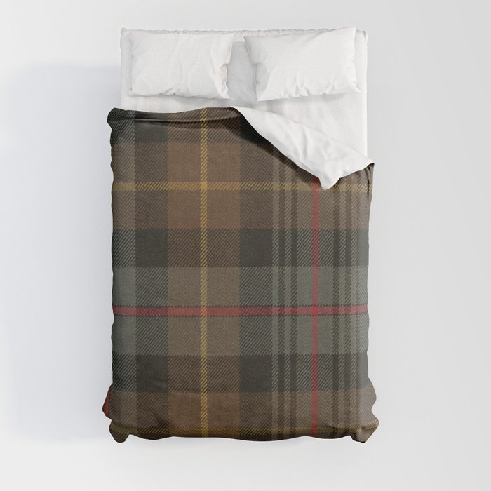 Vintage Brown Gray Tartan Plaid Pattern Duvet Cover Gallery Image 8