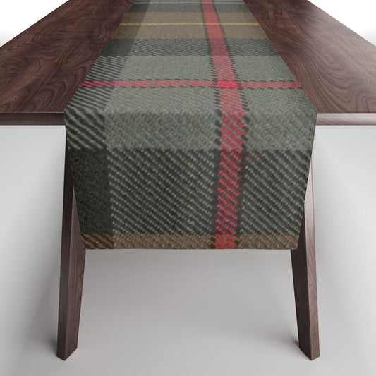 Vintage Brown Gray Tartan Plaid Pattern Table Runner Gallery Image 1