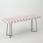 Large Classic Pink and White Stripe Pattern Bench Gallery Image 1