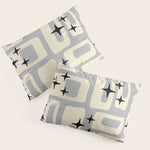 Retro Mid Century Modern Abstract Pattern 576 Gray Black Pillow Sham Gallery Image 1