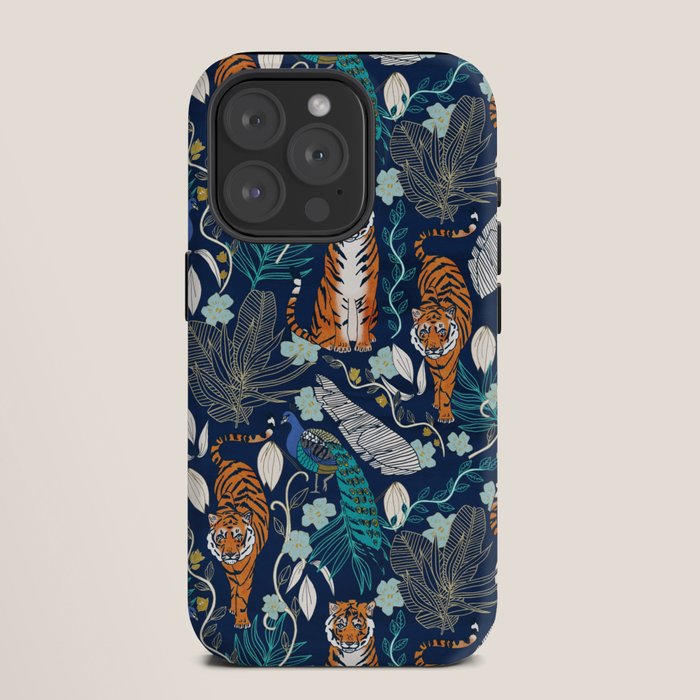 Tiger Toile on Navy iPhone Case Gallery Image 11