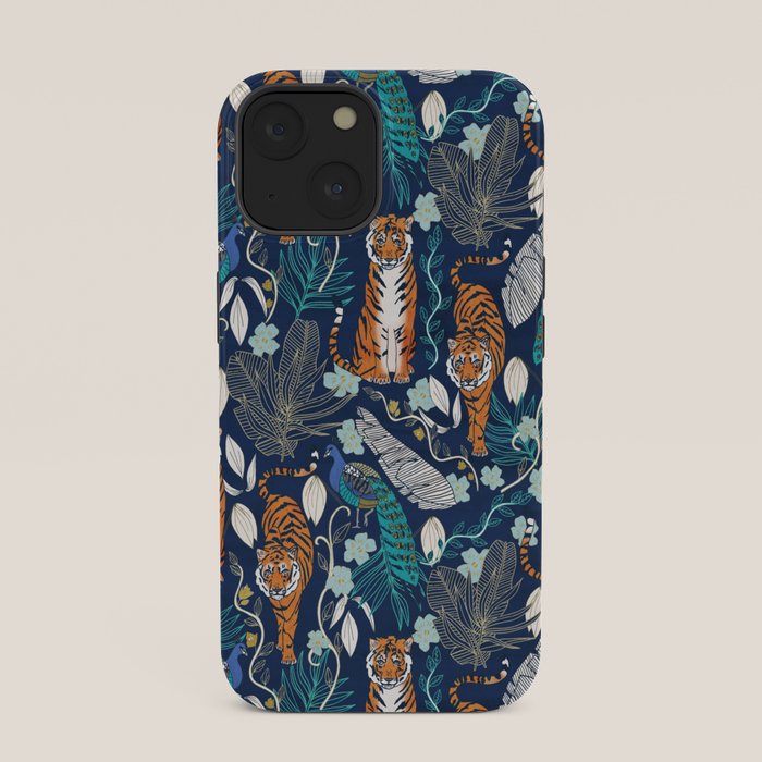 Tiger Toile on Navy iPhone Case Gallery Image 33