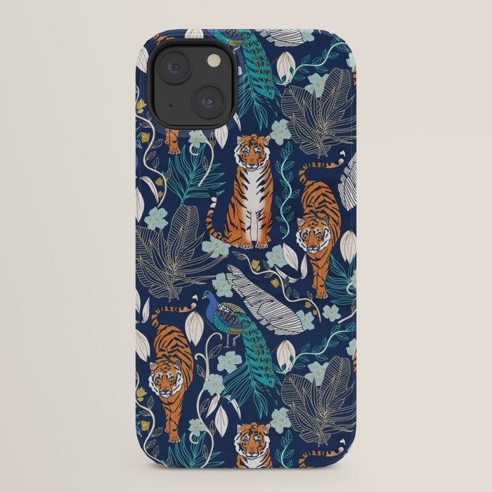 Tiger Toile on Navy iPhone Case Gallery Image 30