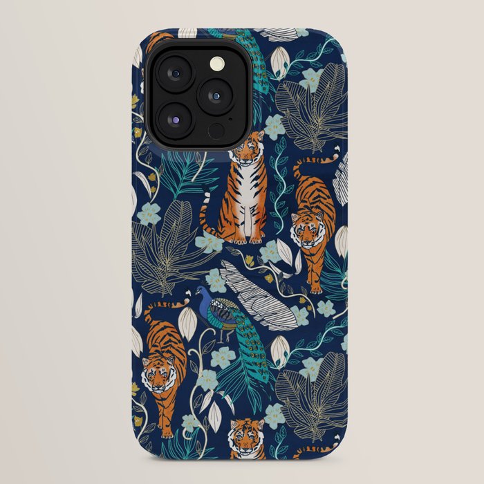 Tiger Toile on Navy iPhone Case Gallery Image 32
