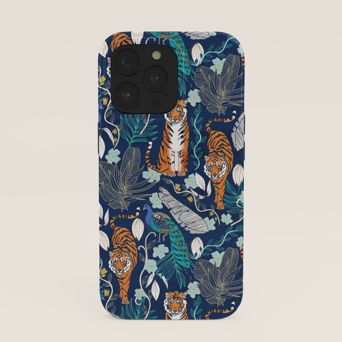 Tiger Toile on Navy iPhone Case Gallery Image 39
