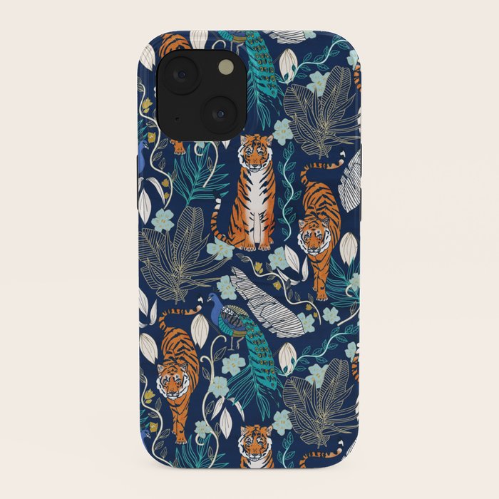 Tiger Toile on Navy iPhone Case Gallery Image 38