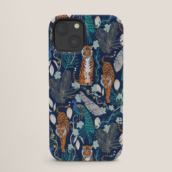 Tiger Toile on Navy iPhone Case Gallery Image 25