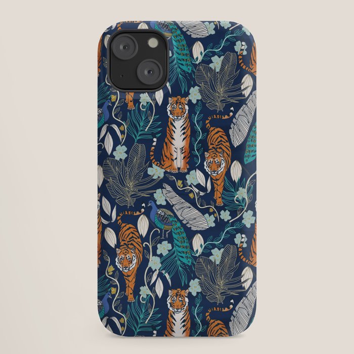 Tiger Toile on Navy iPhone Case Gallery Image 18