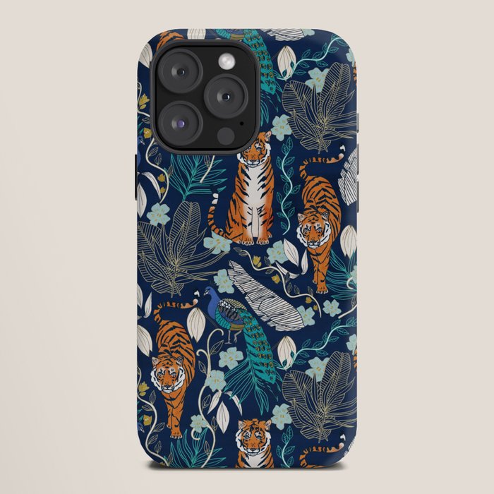 Tiger Toile on Navy iPhone Case Gallery Image 12