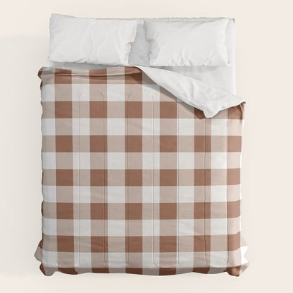 Gingham Large Brown White Comforter Gallery Image 7