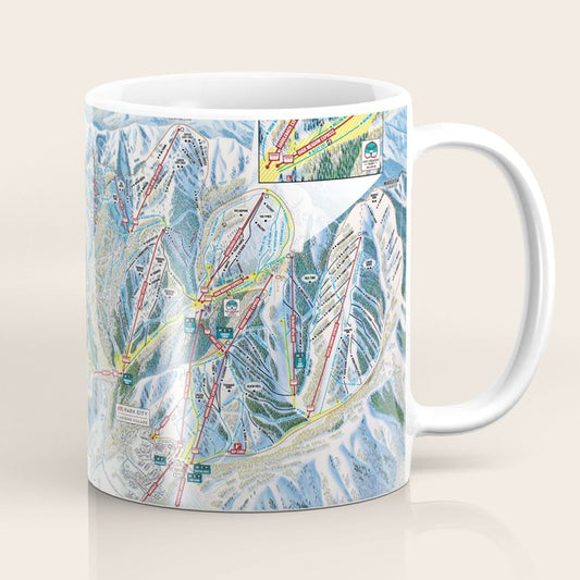 Park City Utah Trail Map Ski Snowboard Coffee Mug Gallery Image 1