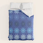 Ombre Abstract Daisies on Cobalt Blue Comforter Gallery Image 1