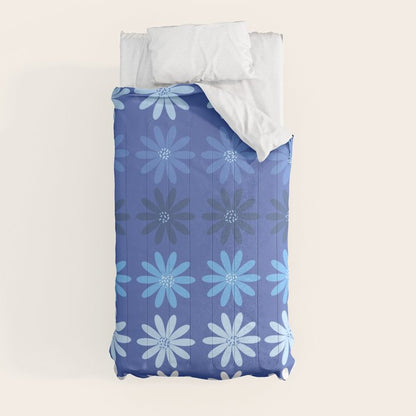 Ombre Abstract Daisies on Cobalt Blue Comforter Gallery Image 9