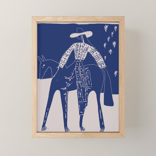 Star Gazer - Cobalt Blue Mini Art Print Gallery Image 1
