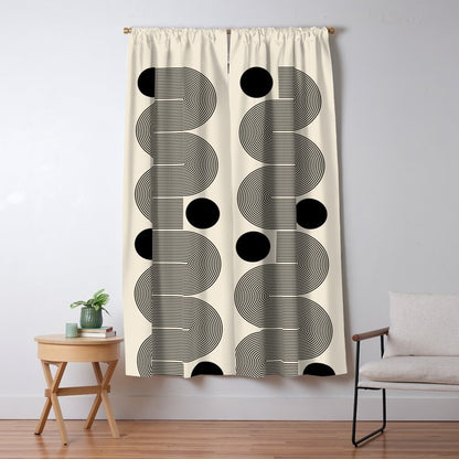 Abstraction_LINE_BLACK_DOT_VISUAL_ART_Minimlism_001A Window Curtain Gallery Image 5