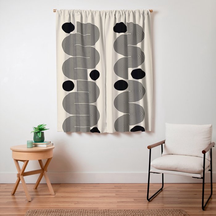 Abstraction_LINE_BLACK_DOT_VISUAL_ART_Minimlism_001A Window Curtain Gallery Image 7