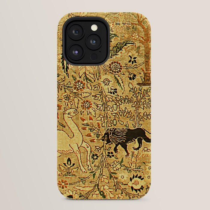 Antique Persian Tabriz Animal Rug Print iPhone Case Gallery Image 24