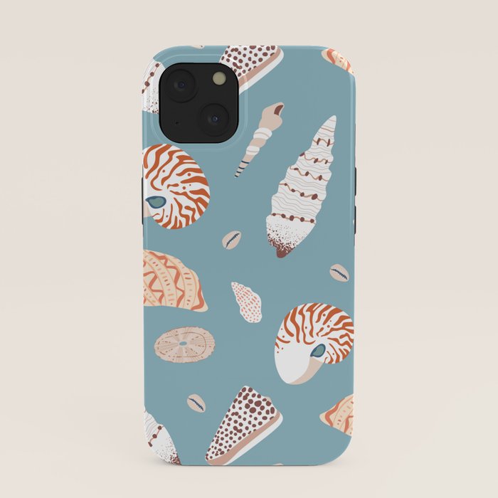 Vintage sea shell flat illustration pattern iPhone Case Gallery Image 37