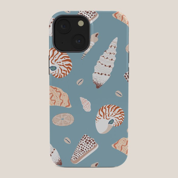 Vintage sea shell flat illustration pattern iPhone Case Gallery Image 34