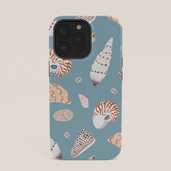 Vintage sea shell flat illustration pattern iPhone Case Gallery Image 35