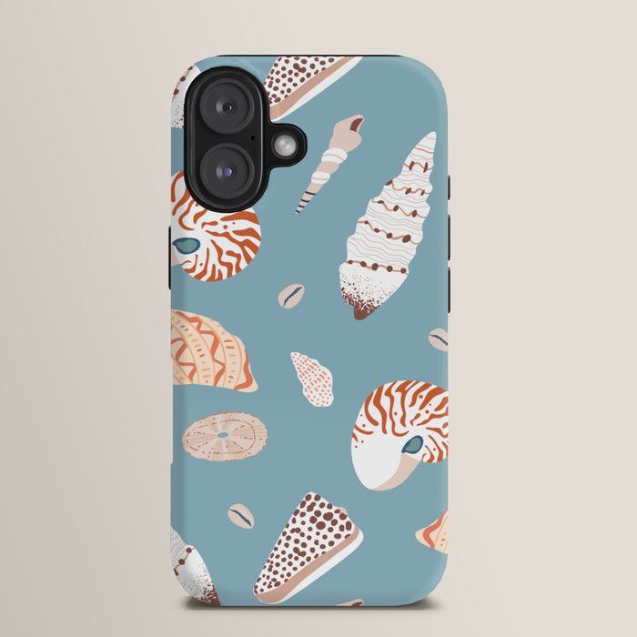 Vintage sea shell flat illustration pattern iPhone Case Gallery Image 13