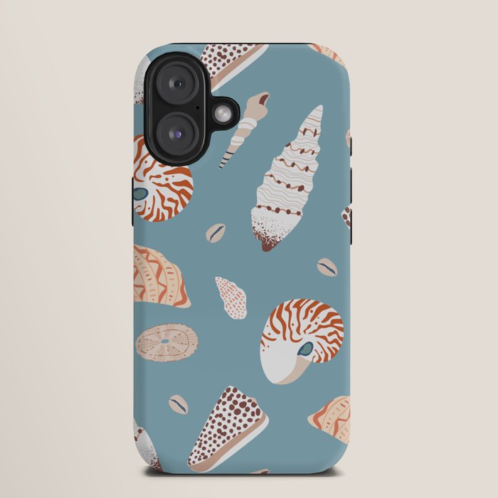 Vintage sea shell flat illustration pattern iPhone Case Gallery Image 9