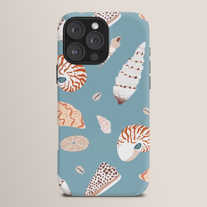 Vintage sea shell flat illustration pattern iPhone Case Gallery Image 16