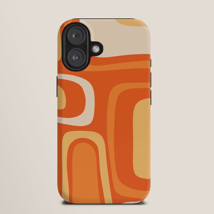 Palm Springs Mid Century Modern Abstract Pattern in Bright Orange Tangerine Tones iPhone Case Gallery Image 9