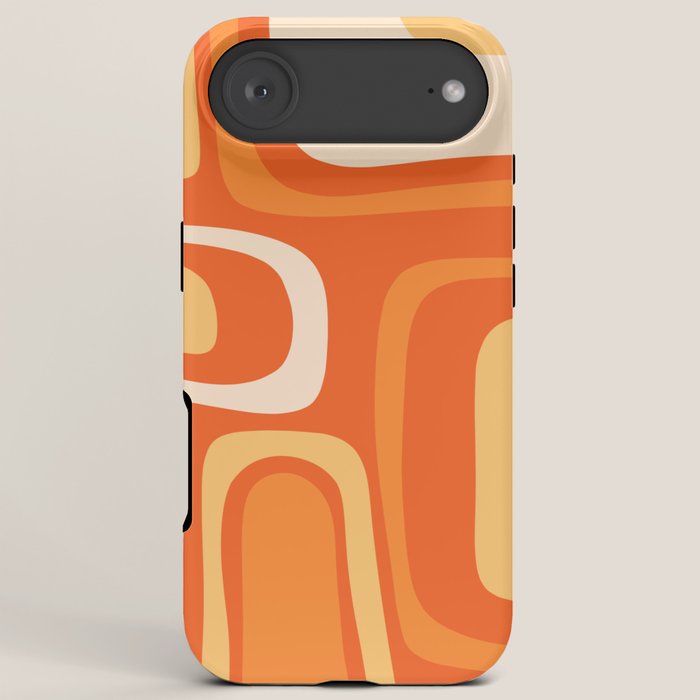 Palm Springs Mid Century Modern Abstract Pattern in Bright Orange Tangerine Tones iPhone Case Gallery Image 6