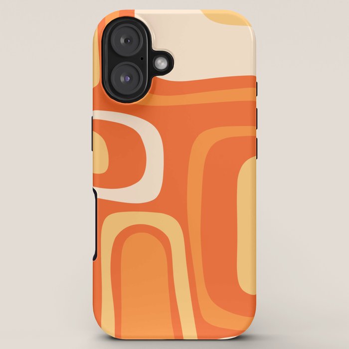 Palm Springs Mid Century Modern Abstract Pattern in Bright Orange Tangerine Tones iPhone Case Gallery Image 5