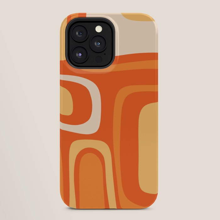 Palm Springs Mid Century Modern Abstract Pattern in Bright Orange Tangerine Tones iPhone Case Gallery Image 28
