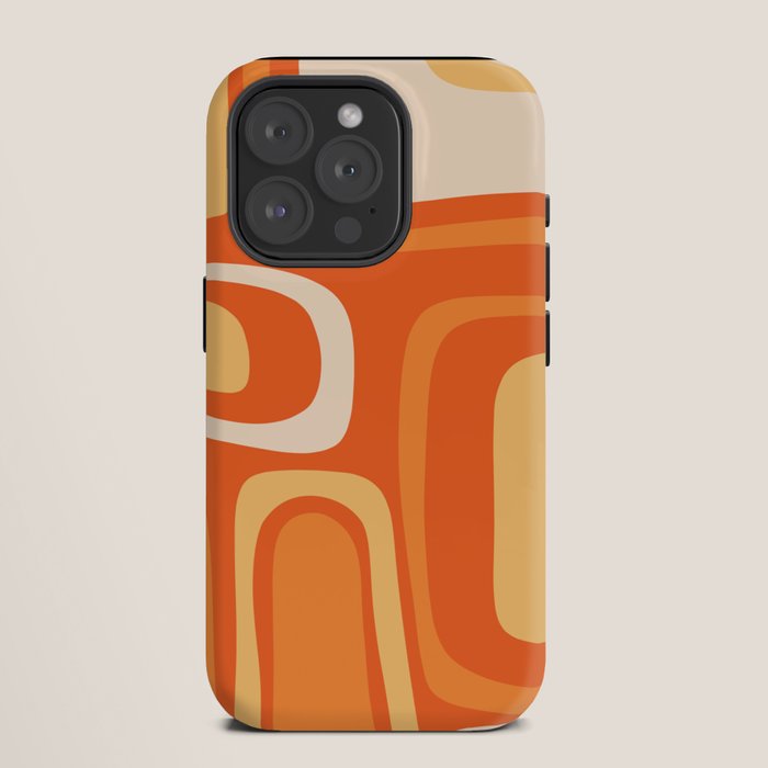 Palm Springs Mid Century Modern Abstract Pattern in Bright Orange Tangerine Tones iPhone Case Gallery Image 11