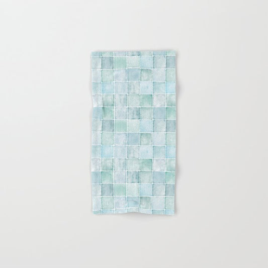 Sea Glass Tiles Watercolor Bath Towel Gallery Image 1