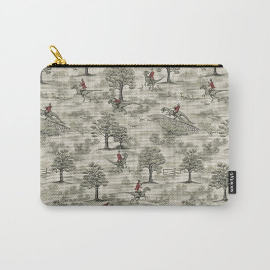 Not-So-Traditional English Fox Hunt with Dinosaurs Carry All Pouch Gallery Image 1